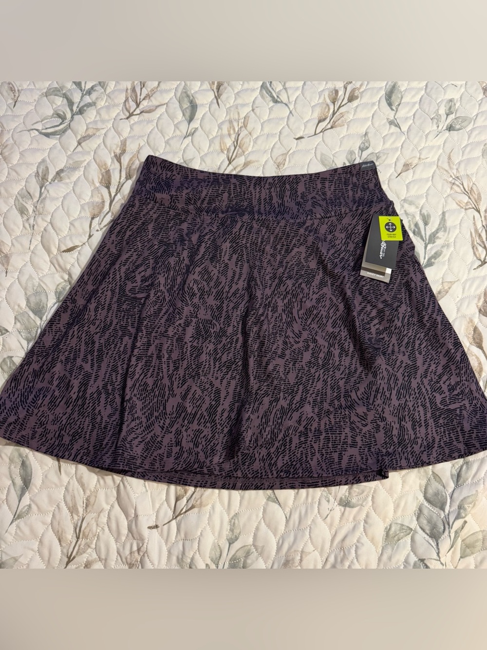 Eddie Bauer Womens Kacey Faux Wrap Skirt NWT Vintage Violet Imprint Active Skort